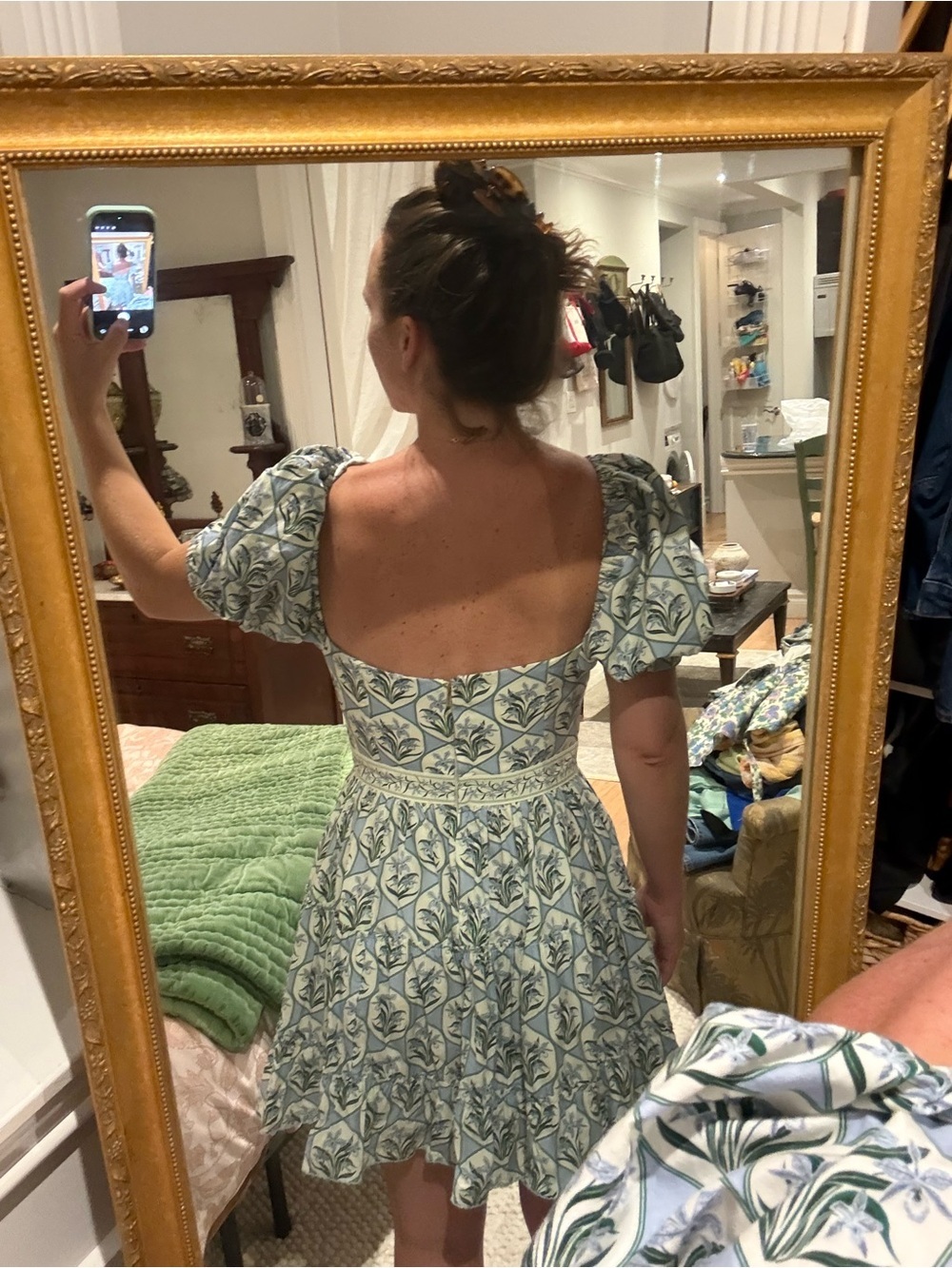 Agua by Agua Bendita Blue & Green Floral Mini Dress - Picture 6 of 6